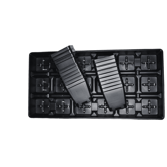 Set of 3 TRAYS and 54 - 3.5" SQUARE POTS by Landmark Plastics