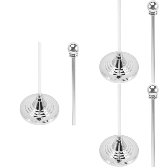 Set of 3 Table Flag Pole Flagpole Holder Office Stand
