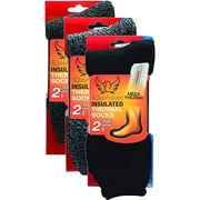 Set of 3 Thermal Socks for Men Heated Cold Weather Socks Men Warm Insulated Socks for Winter (13 - 15, Black/Charcoal/Dark Grey)