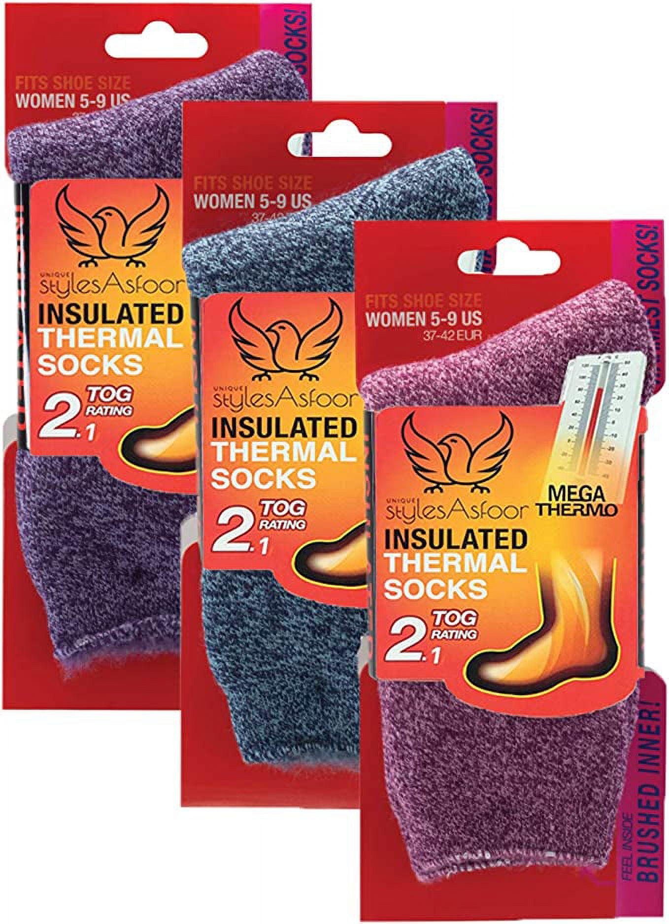 Set of 3 Thermal Socks for Women Heating Socks for Winter Cold