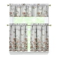 thumbnail image 1 of Set of 3 Tier Curtains - Delicate Butterfly & Watercolor Art, Semi-Sheer Farmhouse Kitchen Window Treatments, 1 of 5