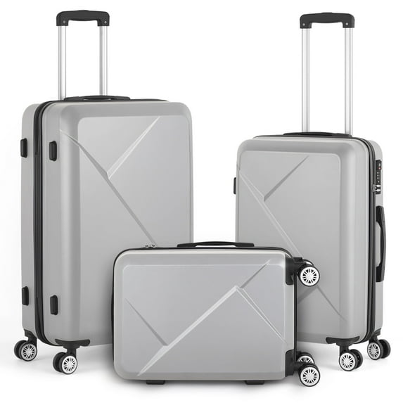 Set of 3 Travel Trolley with TSA Lock, Cinereal Gray