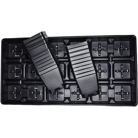 Set of 3 Trays Plus 54 POTS - 3.5" Square pots