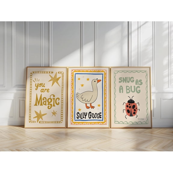 Set of 3 Trendy Preppy Prints Cheetah Leopard Eclectic Wall Art, Poster Only