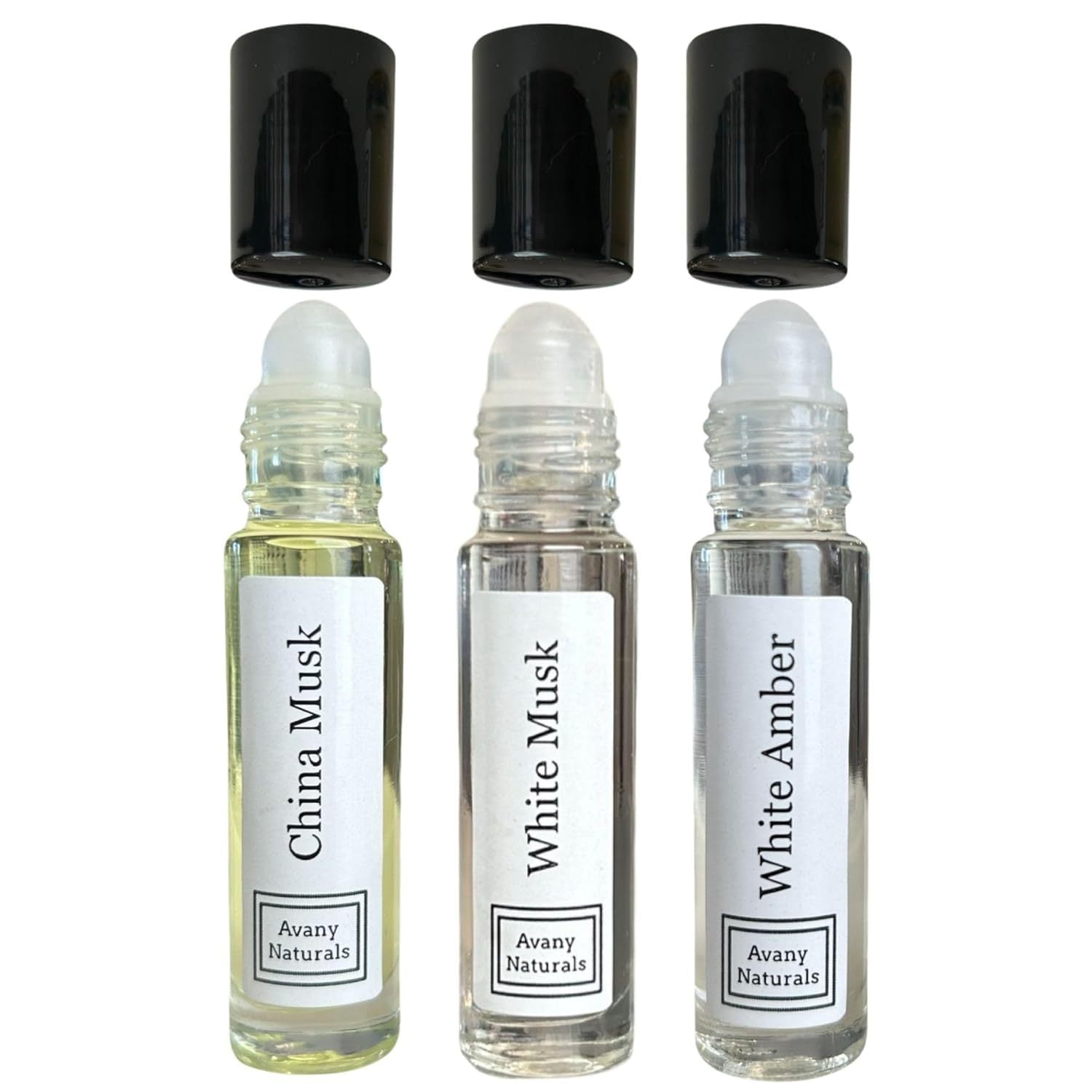 Set of 3 Unisex Fragrance Body Oil, China Musk, White Musk, Amber Musk