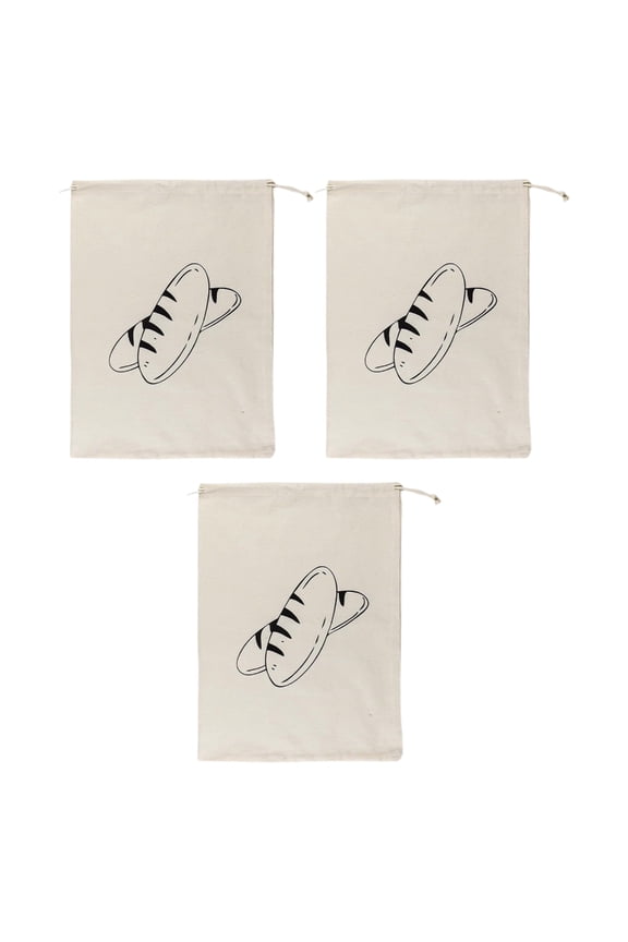 Set of 3 User Friendly Linen Bread Storage Bags Storage Bags for Home and Travel