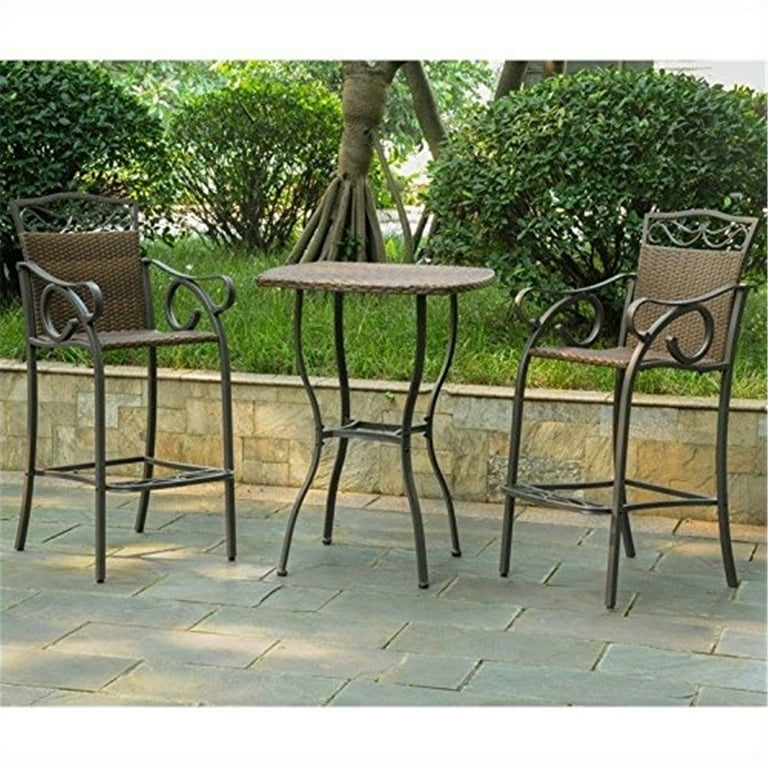International Caravan Set of 2 Valencia Resin Wicker/Steel Bar Bistro Chairs International Caravan Set of 2 Valencia Resin Wicker/Steel Bar Bistro Chairs