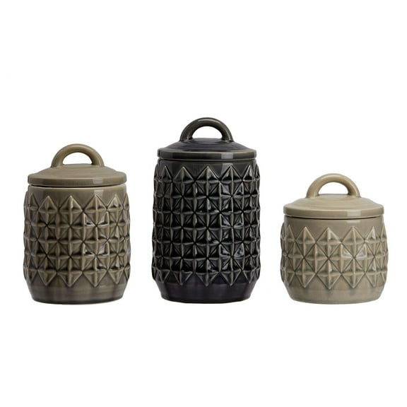 Set of 3 Vibrant Unique Multipurpose Sealed Storage Canisters, 9.25"