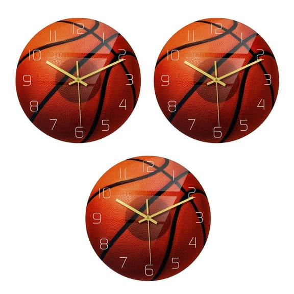 Set of 3 Wall Clock for Home Black Clocks Walls Large Digital Room Child