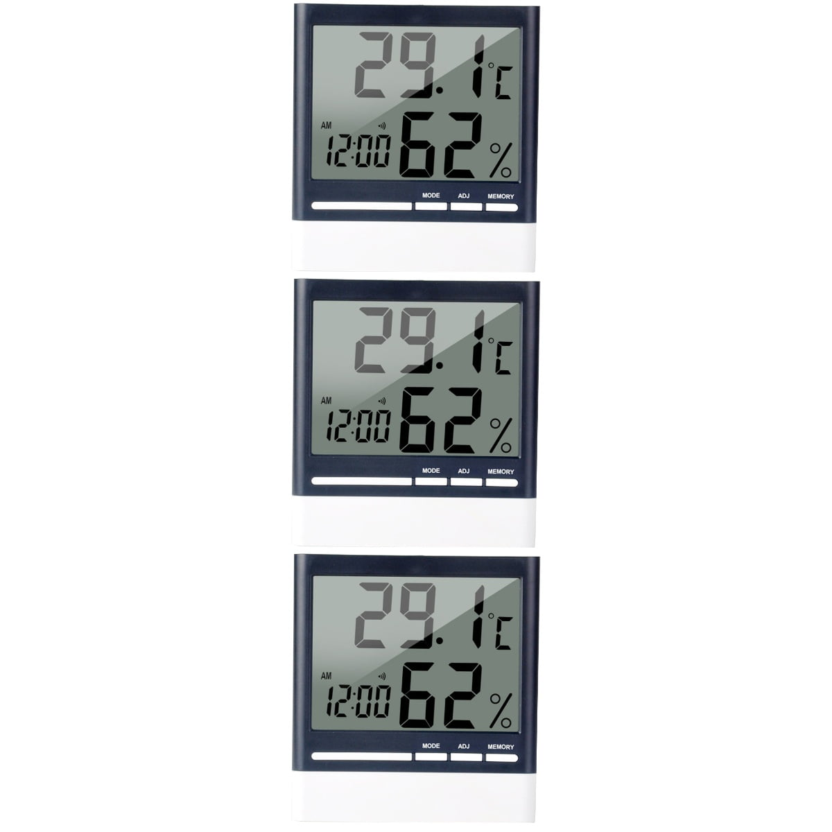 Set of 3 Wall Mount Thermometer Temperature and Humidity Gauge Digital ...