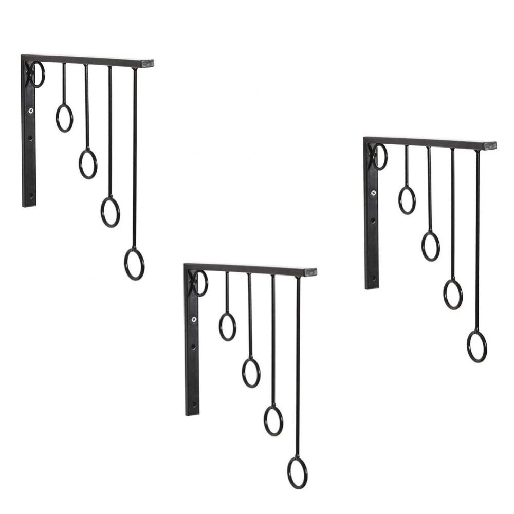 Set of 3 Wall-Mounted Metal Garment Rack/Bedroom Closet Clothing ...