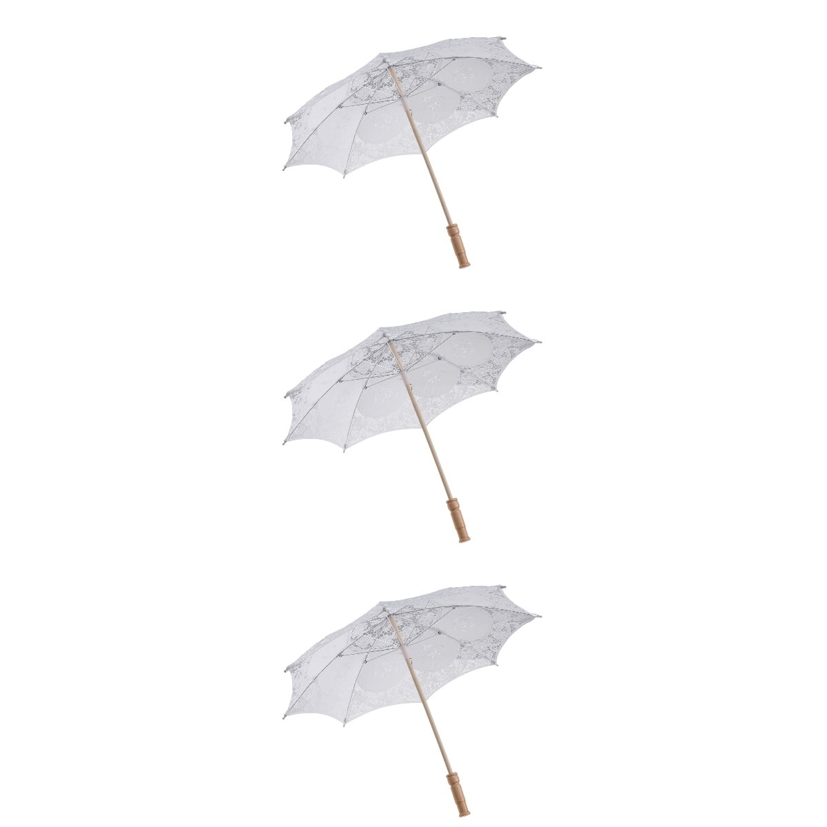 3 Count Style Parasol Handmade Umbrella Child Miss Size 2 White