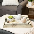 thumbnail image 1 of Northlight Set of 3 Vintage-Style Fashion and Dresses Square Wooden Serving Trays - White/Brown, 1 of 9