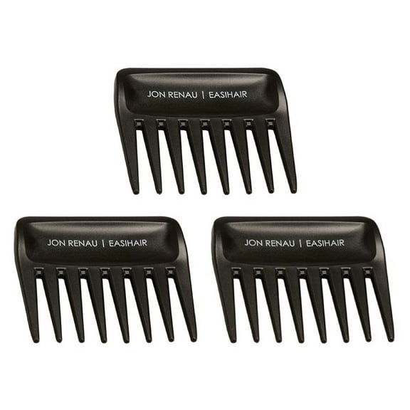 Set of 3 Wide Tooth Combs by Jon Renau & easiHair for Synthetic, Heat Friendly HD Fiber and Human Hair