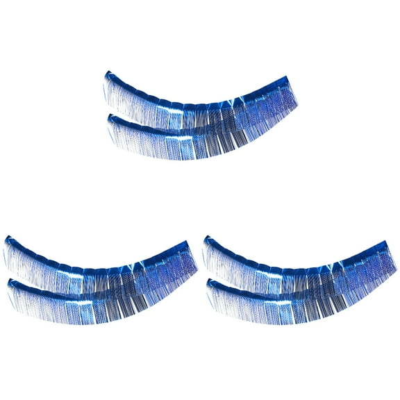 Set of 3 Window Curtains Parade Float Supplies Blue Fringe Backdrop Party Hanging Decoration Glitter Garland