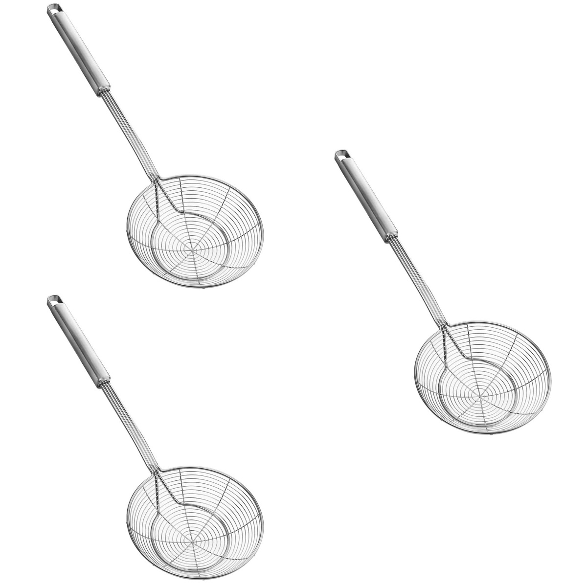 Set of 3 Wire Sieve Spoon Soup Spoons Slotted Spoon Strainer Pasta