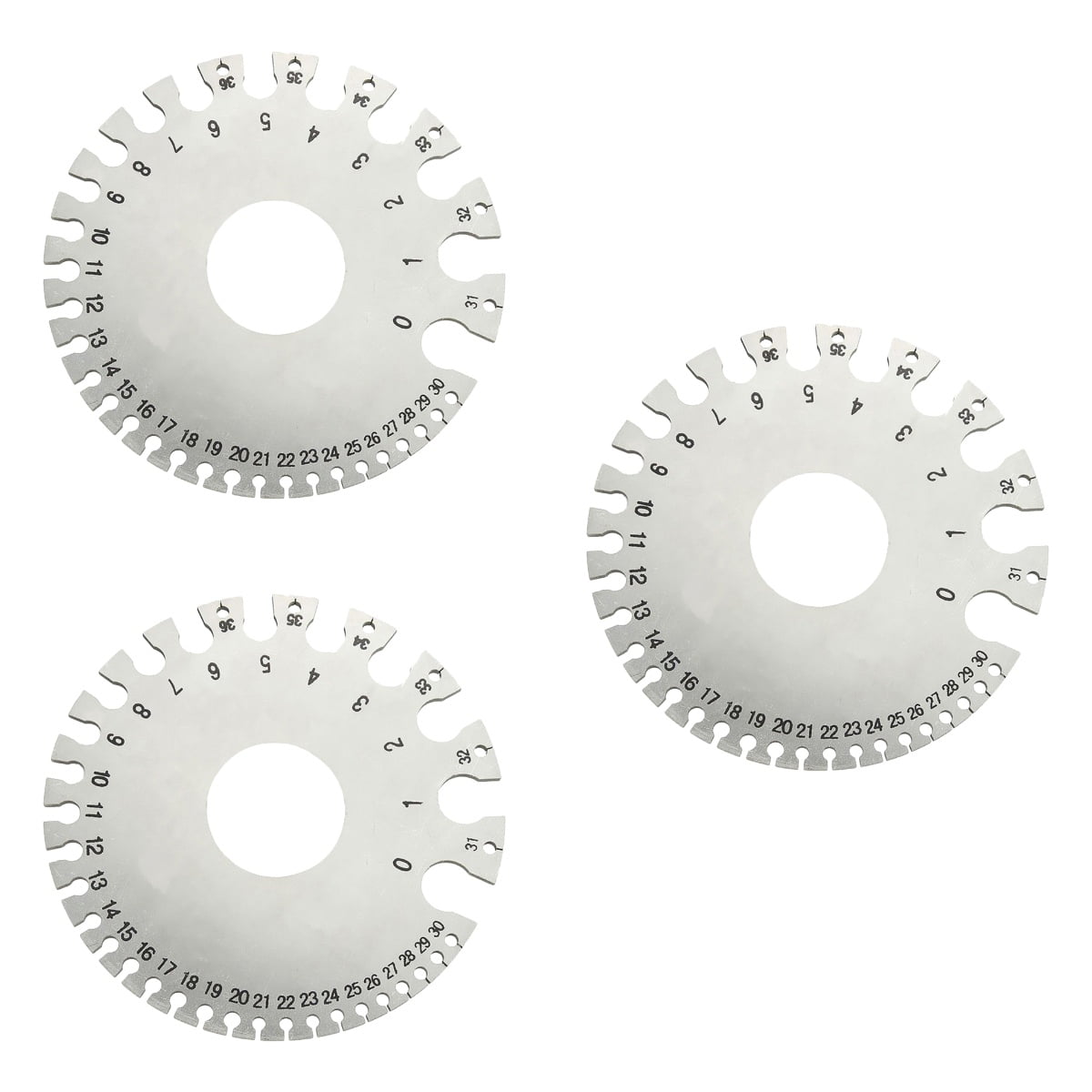 Set of 3 Wire Thickness Ruler Measure Diameter Gauge Silver - Walmart.com