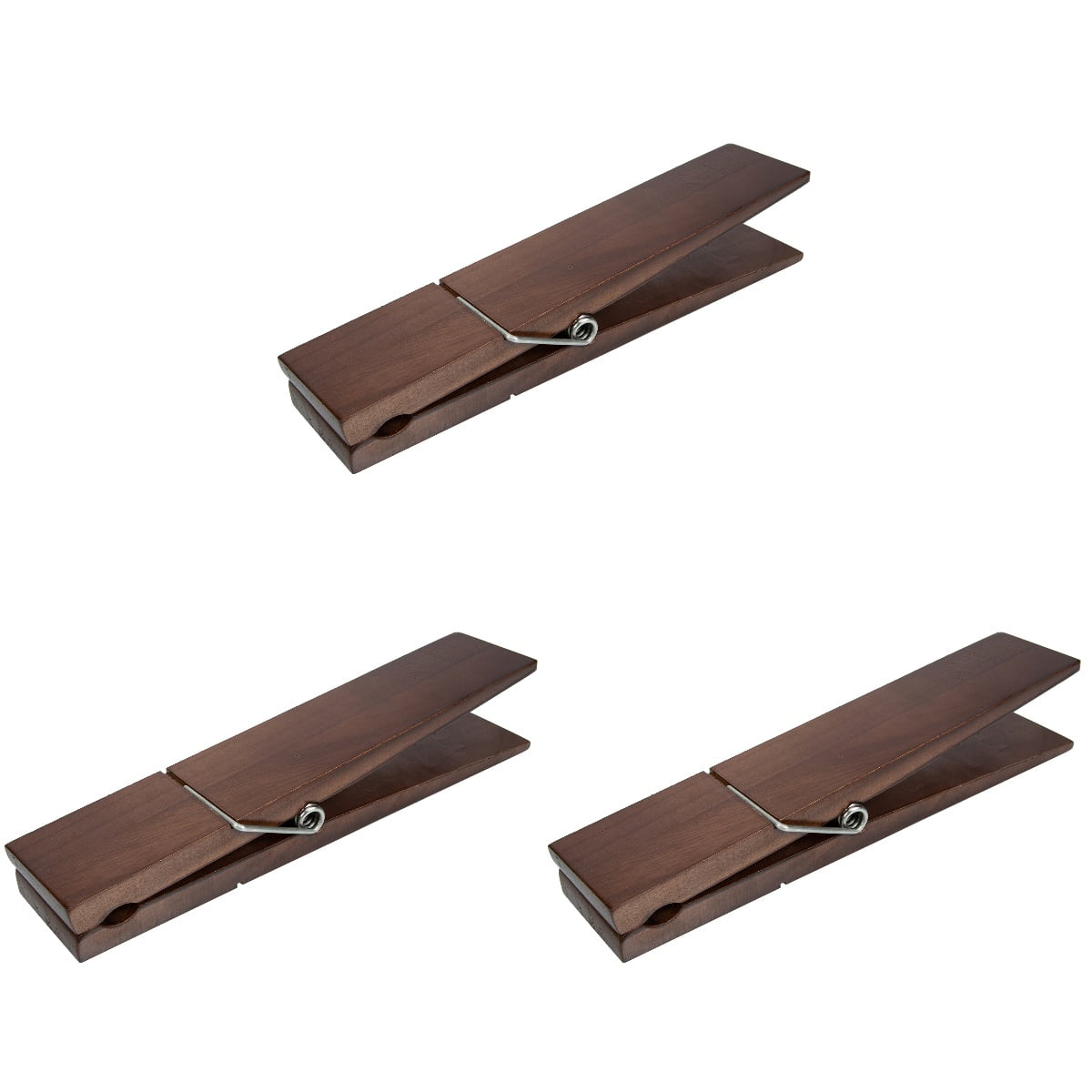 Set of 3 Wooden Wrought Iron Clothespins for Kitchen Peg Towels Clip