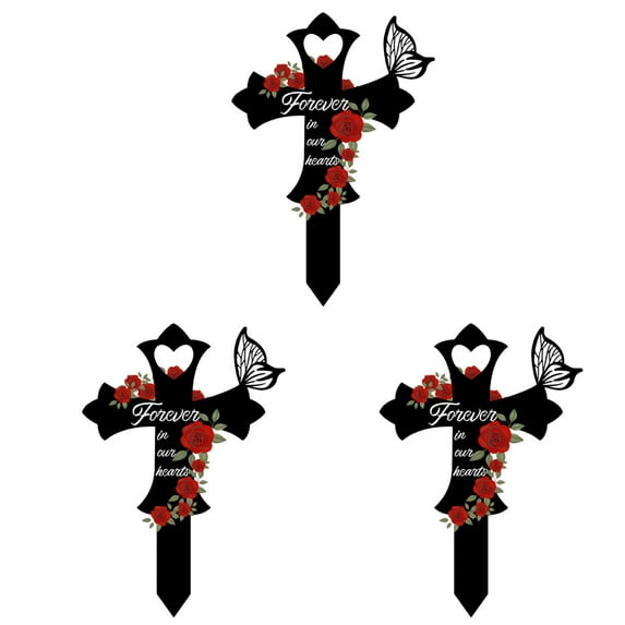 Set of 3 Wreaths Cemetery Solar Light Graveside Mother Father