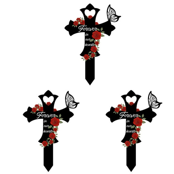 Set of 3 Wreaths Cemetery Solar Light Graveside Mother Father