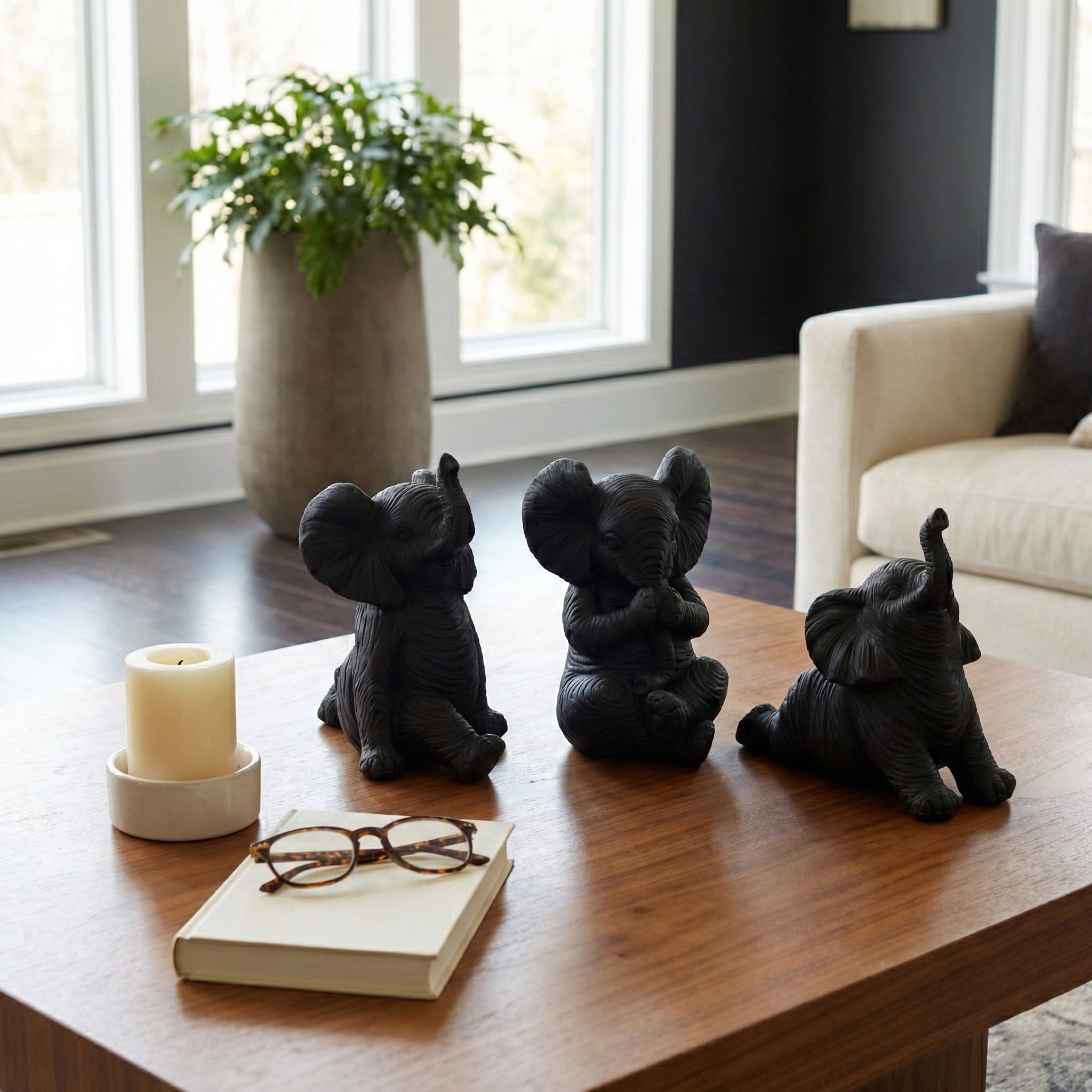 Contemporary Resin Elephant Objects for Home Accent - Ornaments for ...