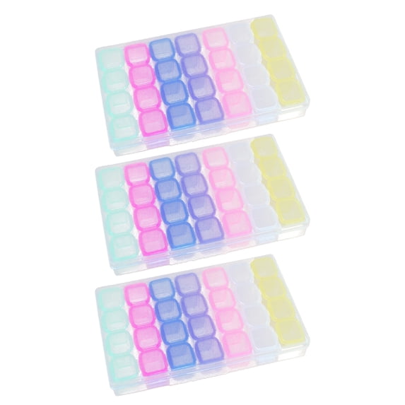 Set of 3 organizers, 28 storage spaces, Multicolor
