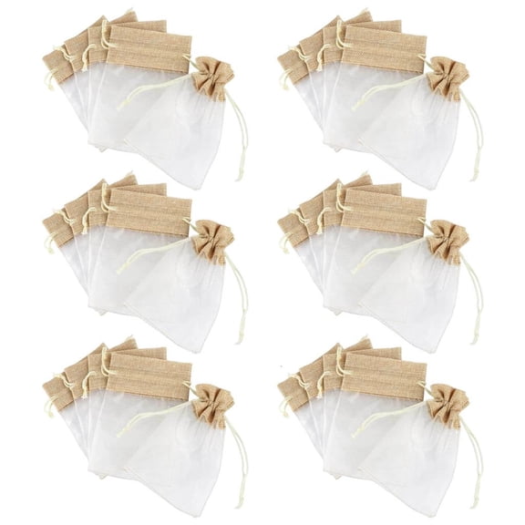 Multipurpose Organza Sturdy Linen Bags Stylish Pouches Set of 30 Accessory for Jewelry Storage and Event Giveaways