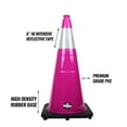 thumbnail image 1 of (Set of 32)28" RK Pink Safety Traffic PVC Cones, Black Base with One Reflective Collar, 1 of 1