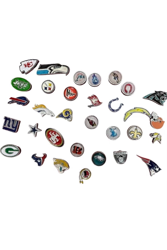 Set of 32 football Slide Charms 8mm for Jewelry/Crafting/Making Charm Bracelets/Charm Necklaces/Charm Wristbands/DIY Jewelry