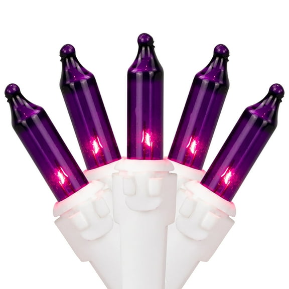 Northlight Mini Incandescent Christmas Lights - Purple - 7' White Wire - 35ct