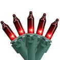 Set of 35 Red Mini Christmas Lights 2.5" Spacing Green Wire