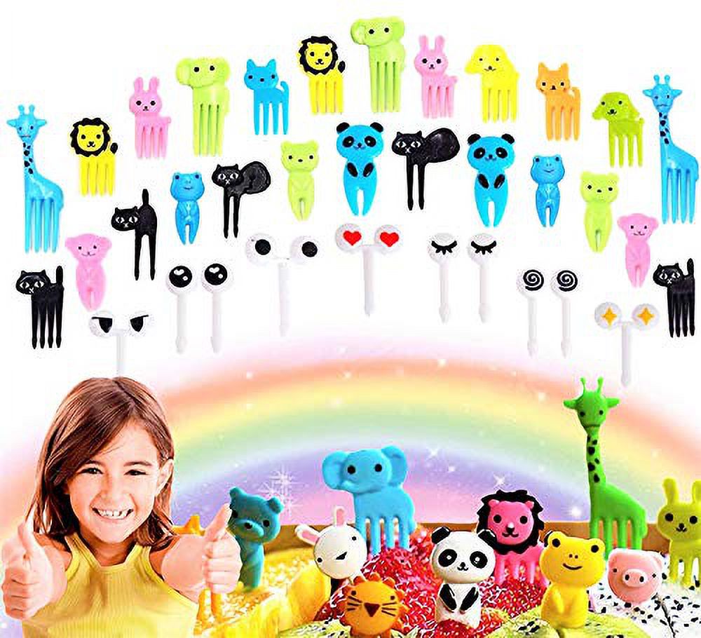Set of 36 JeVenis Cute Animals Food Picks Mini Cartoon Toothpick Fruit
