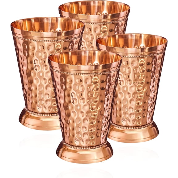 Set of 4 100% Copper Cups Pure Copper Goblet Moscow Mule 320 ml