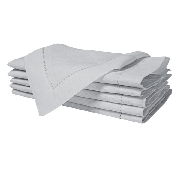 Set of 4 100% Linen Machine Washable Cloth Napkins – 18X18" Vapour Grey