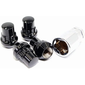 Set of 4 12x1.5 Veritek Black Acorn Bulge Tuner Wheel Locks for Toyota 4Runner Tacoma Rav4 Camry Corolla Avalon CH-R Prius Scion tC xB xD