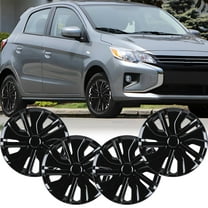 (Set of 4) 14 inch Wheel Hubcaps Fit for Mitsubishi Mirage 2014-2025,Compatible With Steel Wheels,Snap-on Installation,Black Lacquer