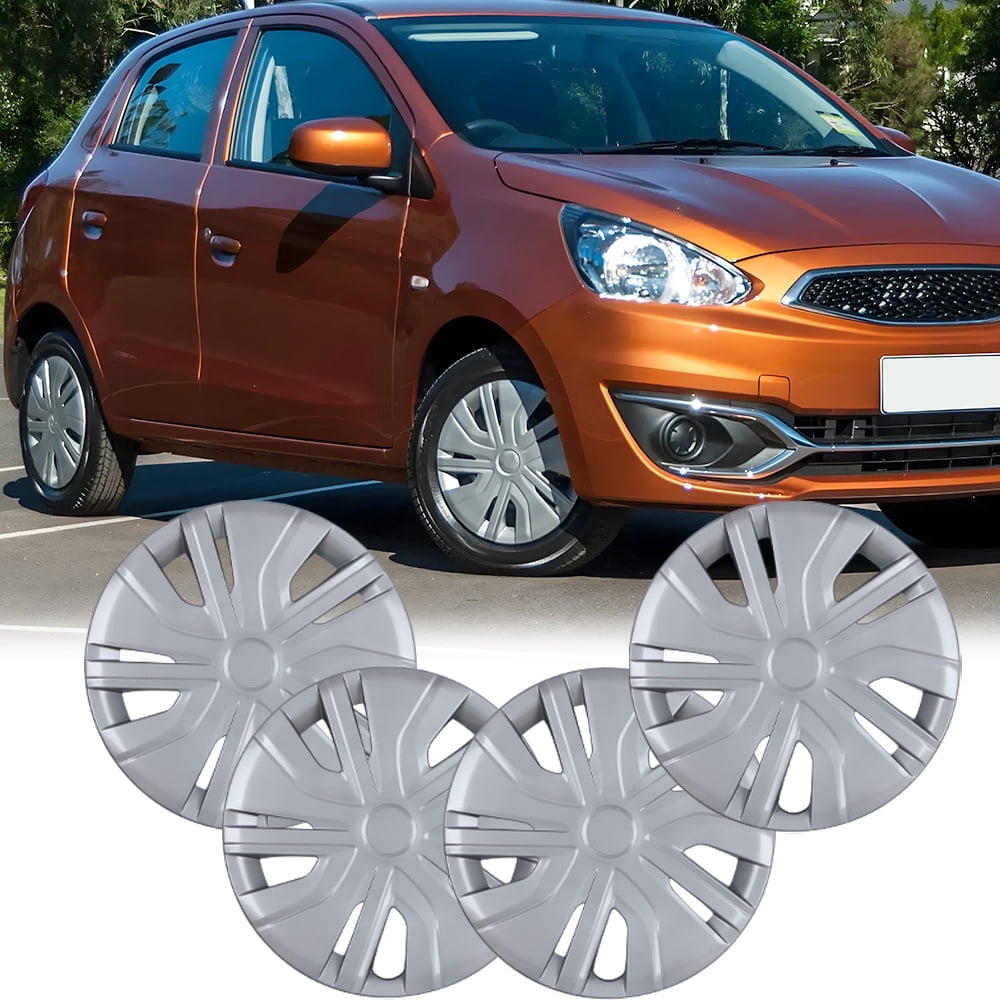 (Set of 4) 14 inch Wheel Hubcaps Fit for Mitsubishi Mirage 2014-2025,Compatible With Steel Wheels,Snap-on Installation,Lacquer
