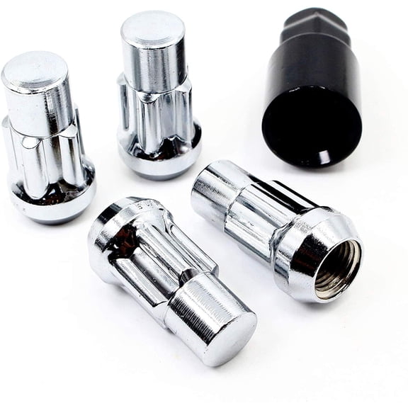 Set of 4 14x1.5 Veritek Chrome Acorn Bulge Tuner 1.75 Inch Wheel Locks for Aftermarket Custom Wheels SUV Truck