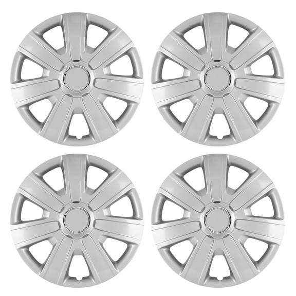 (Set of 4)15" Hubcaps Compatible with Most Cars,Universal Wheel Rim Cover Replacement,Snap on Car Truck SUV,PP Material,Lacquer