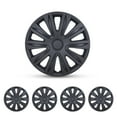 thumbnail image 1 of (Set of 4) 15" Universal Hubcaps Wheel Covers,Snap on Installation,Fit R15 Tire & Steel Rim,ABS+PC,Black Matte, 1 of 7
