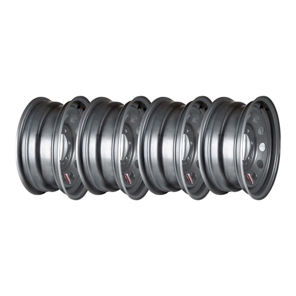 Set of (4) 15" x 6" - 6 Lug Silver Mod Solid Steel Trailer Wheels - 6 x 5.5" Bolt Pattern