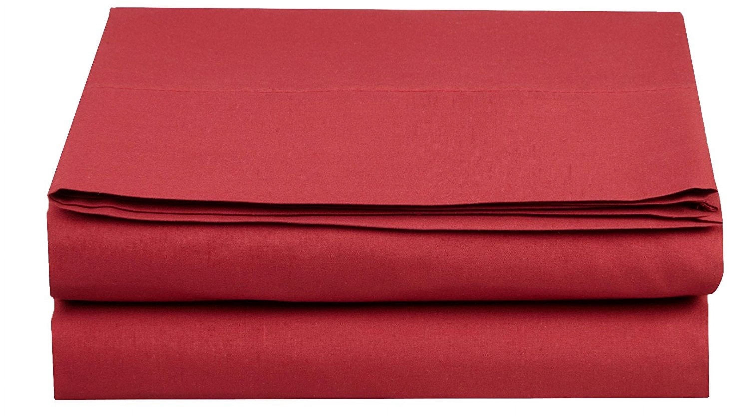 Set of 4 1500 TC Flat Sheet, King Size, Burgundy