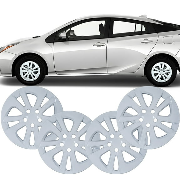 (Set of 4) 15inch Wheel Rim Cover Hubcaps for Toyota Prius/Prime 2016-2022 & Corolla Hybrid 2020-2024,Snap on Hub Cap,White Lacquer