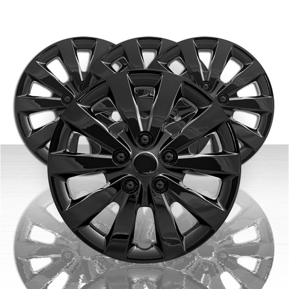 Set of 4 16" 10 Spoke Front and Rear Wheel Covers - Gloss Black