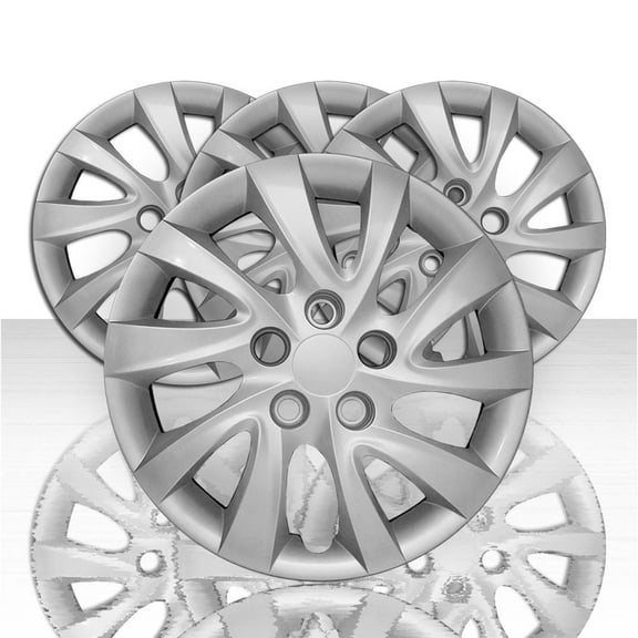 Set of 4 16" 10 Twist Spoke Wheel Covers for 2011-2016 Hyundai Elantra - Silver