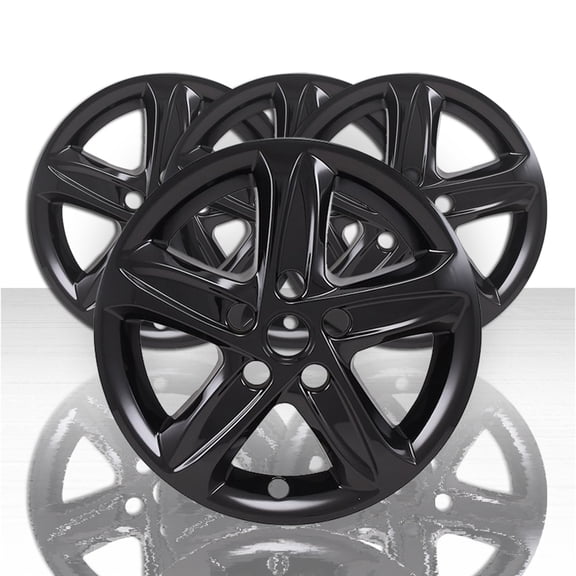 Set of 4 16" 5 Spoke Wheel Skins for 2019-2025 Chevy Malibu LS - Gloss Black