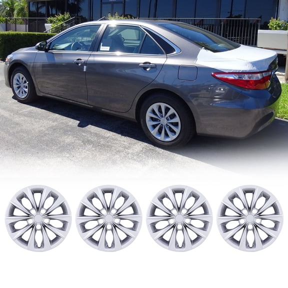 (Set of 4)16 inch Hubcaps for Toyota Camry 2015 2016 2017,Wheel Rim Hub Cap Replacement for Toyota Camry Hybrid 2015 2016 2017,Lacquer