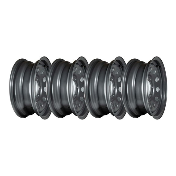 Set of (4) 16" x 6" - 6 Lug Silver Mod Solid Steel Trailer Wheel Rim - 6 x 5.5" Bolt Pattern