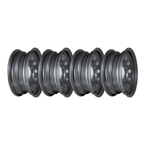 Set of (4) 16" x 6" - 8 Lug Silver Mod Solid Steel Trailer Wheel Rim - 8 x 6.5" Bolt Pattern