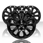 Set of 4 17 5 Dbl Spk Wheel Skins for 2019-2021 Cherokee Latitude - Gloss Black